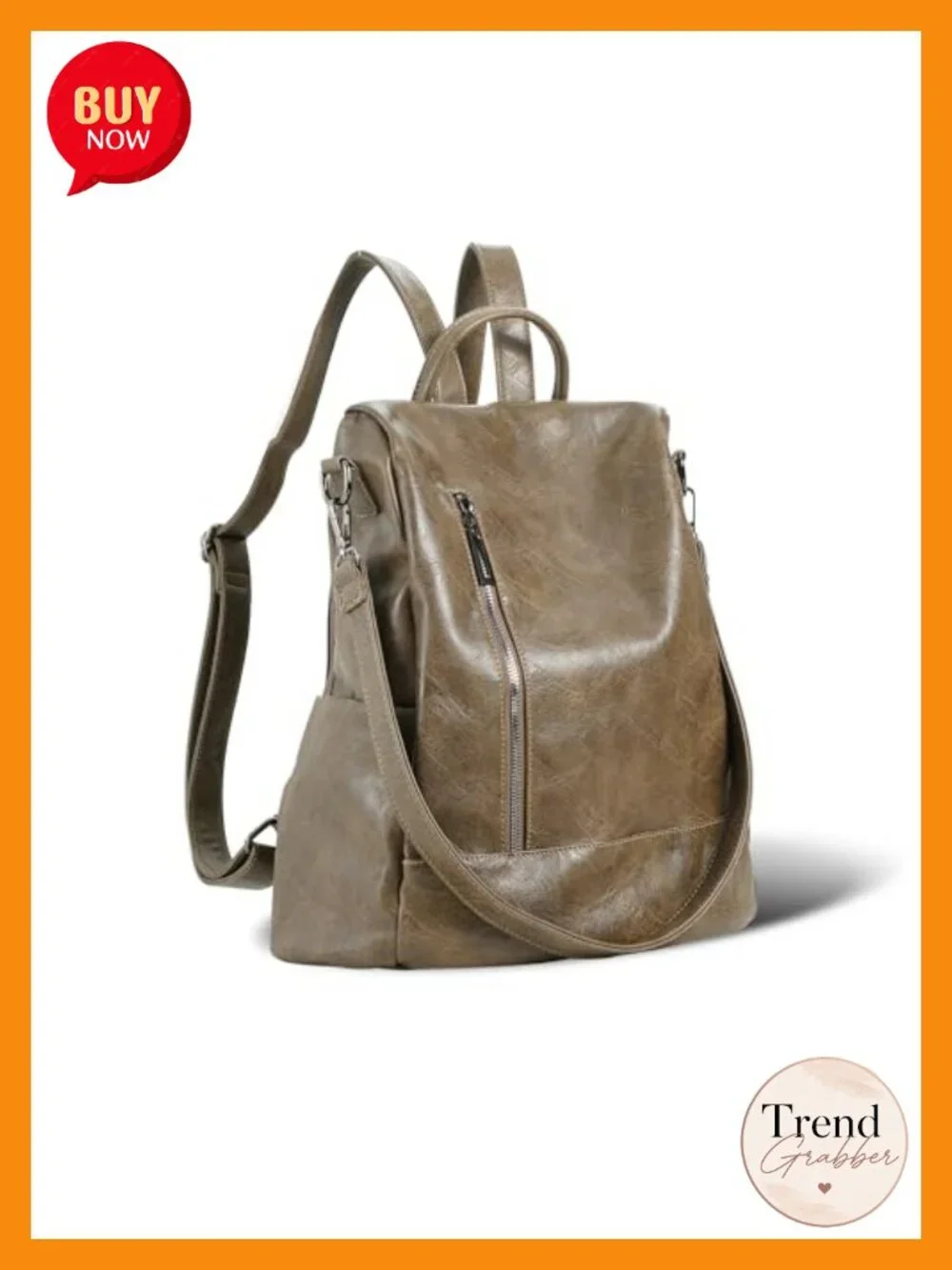 Women's PU Leather Anti-theft Backpack Purse 3-in-1 Tote Shoulder Bag